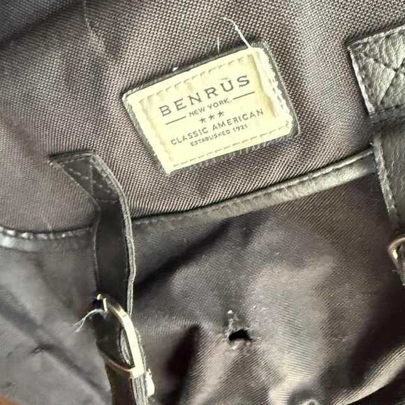 Benrus Black Backpack Punk Grunge Utility Buckle Straps Distressed - Picture 5 of 6